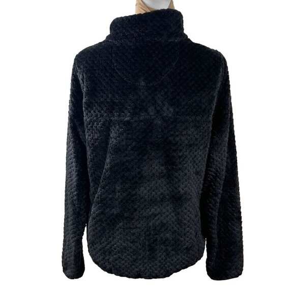 Simply Southern Women's Pullover Sweatshirt Fuzzy Teddy Bear Black Mock Neck M - Picture 3 of 8